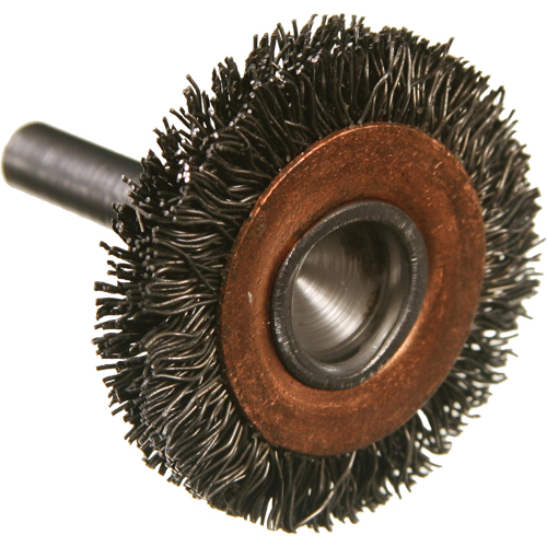 Circular Crimped Wire End Brushes, 3", 0.014" Fill, 1/4" Shank Oxford Builders Supplies Inc