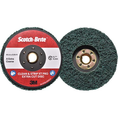 Scotch-Brite Clean & Strip XT Pro Extra Cut Disc, 4-1/2" Dia., Extra Coarse Grit, Aluminum Oxide Oxford Builders Supplies Inc
