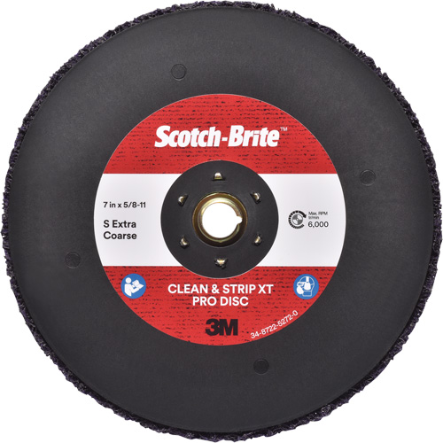 Scotch-Brite Clean & Strip XT Pro Disc, 7" Dia., Extra Coarse Grit, Silicon Carbide Oxford Builders Supplies Inc