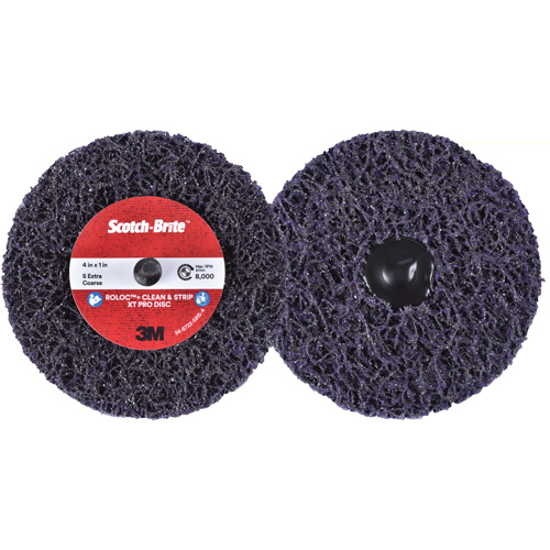 Scotch-Brite Roloc+ Clean & Strip XT Pro Disc, 4" Dia., Extra Coarse Grit, Silicon Carbide Oxford Builders Supplies Inc