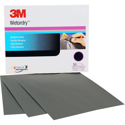 Feuille abrasive Wetordry, 9" x 11", Grain P500, Oxyde d'aluminium Oxford Builders Supplies Inc