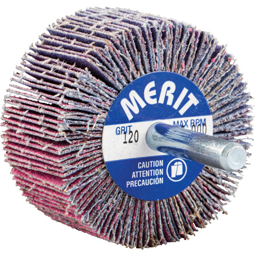 Shank Mounted Mini Flap Wheel, Ceramic Alumina, 120 Grit, 2" x 1" x 1/4" Oxford Builders Supplies Inc