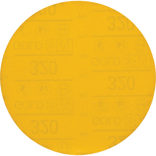 Hookit Gold Abrasive Disc, 6" Dia., 320 Grit, Aluminum Oxide, C-Weight Oxford Builders Supplies Inc