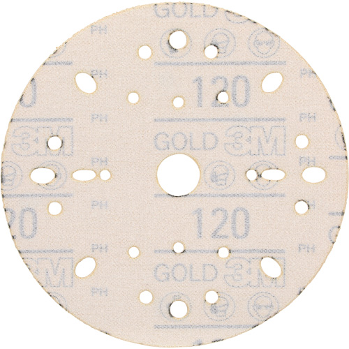 Disque abrasif dor&eacute; Hookit, dia 6", Grain 120, Oxyde d'aluminium, Poids C Oxford Builders Supplies Inc