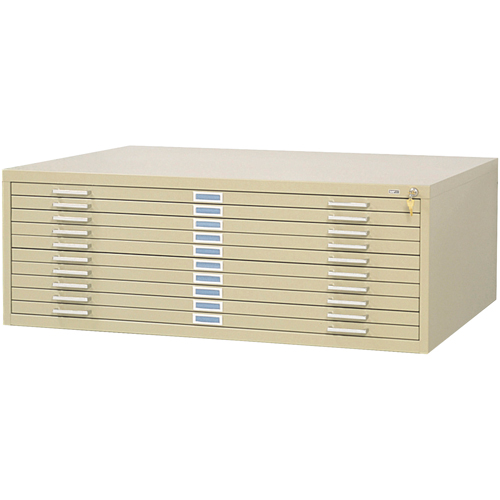 Steel Plan Files, 10 Drawers, 46-3/8" W x 35-3/8" D x 16-1/2" H Oxford Builders Supplies Inc