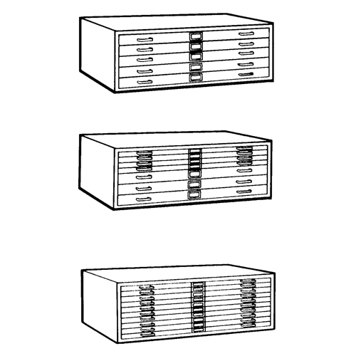Classeurs en acier pour plans, 5 Tiroirs, 40-3/8" la x 29-3/8" p x 16-1/2" h Oxford Builders Supplies Inc