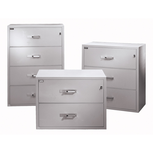 Fire Resistant Filing Cabinets, Steel, 4 Drawers, 38-3/4" W x 23-1/2" D x 55" H, Black Oxford Builders Supplies Inc