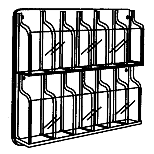 Pr&eacute;sentoirs, Mural, 9 fentes, Plastique, 30" la x 2" p x 36-7/8" h Oxford Builders Supplies Inc