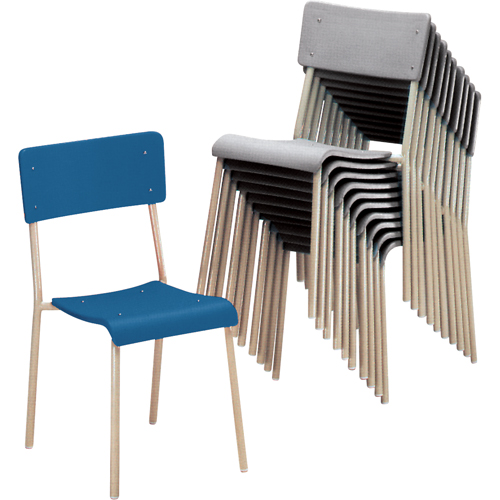 Ventura Stacking Chair, Plastic, Blue Oxford Builders Supplies Inc