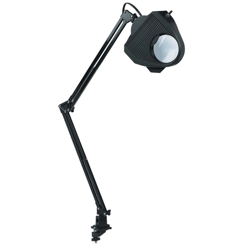 Lampe de travail avec loupe, 60 W, Fluorescent/Incandescente/DEL, Pince, Col 40", Noir Oxford Builders Supplies Inc
