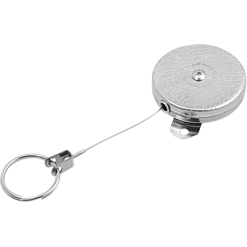Self Retracting Key Chains, Chrome, 48" Cable, Mounting Bracket Attachment Oxford Builders Supplies Inc