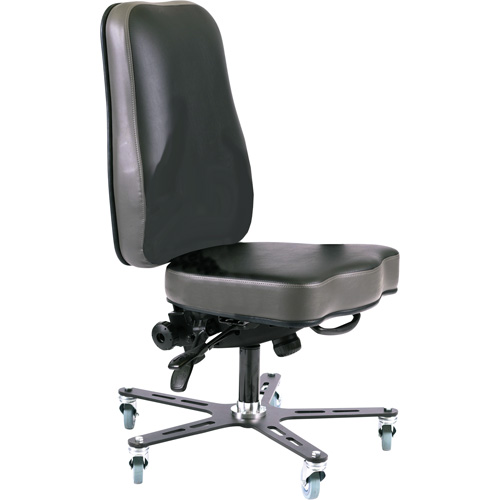 Chaise ergonomique Synergo I, Mobile, Vinyle Si&egrave;ge, Noir Oxford Builders Supplies Inc