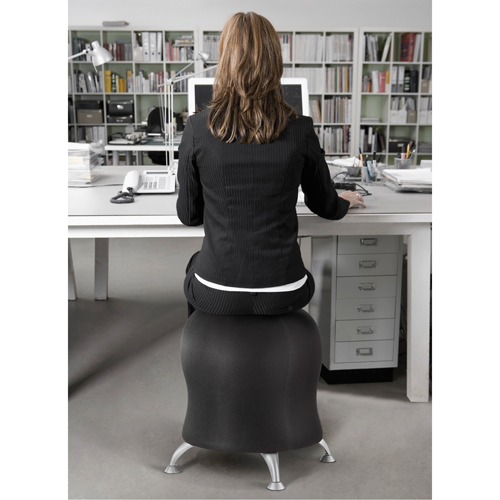 Zenergy Ball Chair, Vinyl, Black, 250 lbs. Capacity Oxford Builders Supplies Inc