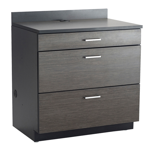 Armoire modulaire de base, 3 tiroirs, 36" la x 25" p x 39" h, Nuit d'Asie/noir Oxford Builders Supplies Inc