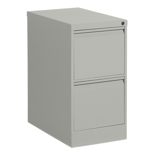 Vertical Filing Cabinet, Steel, 2 Drawers, 15-1/7" W x 25" D x 29" H, Grey Oxford Builders Supplies Inc