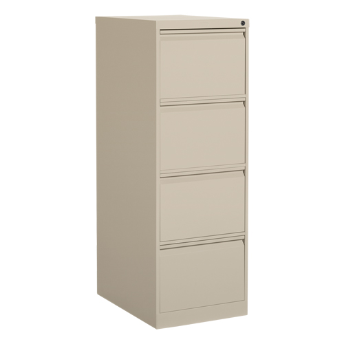 Vertical Filing Cabinet, Steel, 4 Drawers, 18-1/7" W x 25" D x 52" H, Beige Oxford Builders Supplies Inc