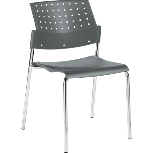 Chaises sans accoudoirs empilables, Plastique, Hauteur 33", Capacit&eacute; 300 lb, Gris Oxford Builders Supplies Inc