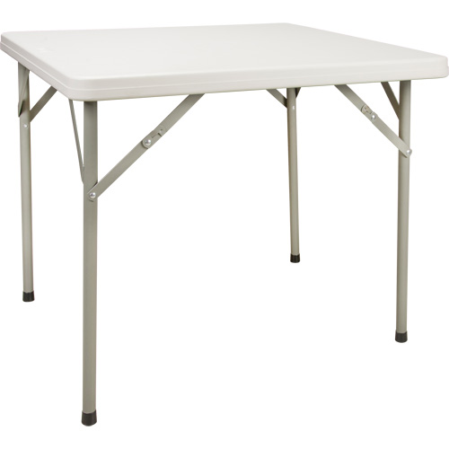 Folding Table, Square, 34" L x 34" W, Polyethylene, White Oxford Builders Supplies Inc