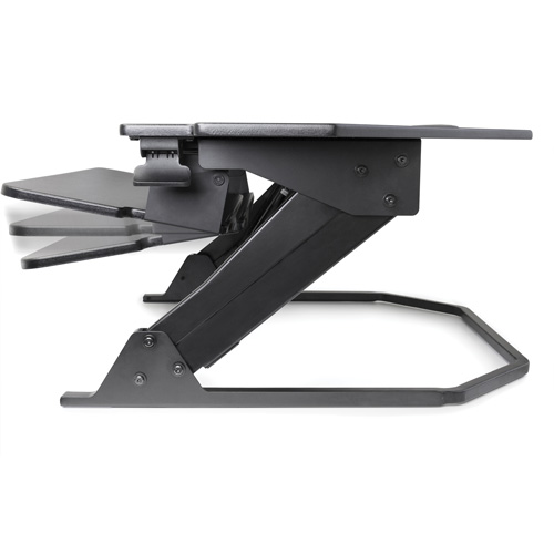 Goya Sit-Stand Corner Work Station, Desktop Unit, 20" H x 42" W x 37-4/5" D, Black Oxford Builders Supplies Inc