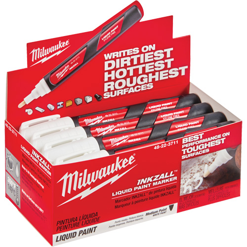 Inkzall Paint Markers, Liquid, White Oxford Builders Supplies Inc