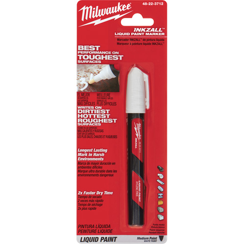 Inkzall Paint Marker, Liquid, White Oxford Builders Supplies Inc