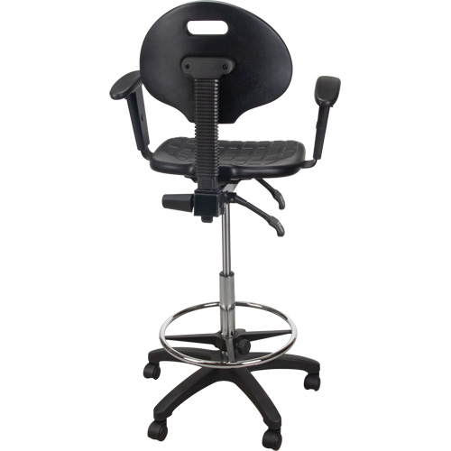 Tabouret ergonomique robuste avec accoudoirs r&eacute;glables et roulettes en nylon, Mobile, Ajustable Hauteur, Capacit&eacute; 250 lb Oxford Builders Supplies Inc