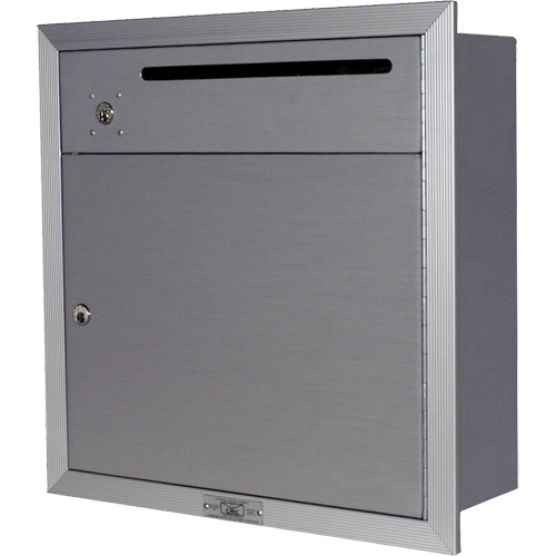 Boîte de collecte en retrait, Fixation Mural, 12-3/4" x 16-3/8", 2 portes, Aluminium Oxford Builders Supplies Inc
