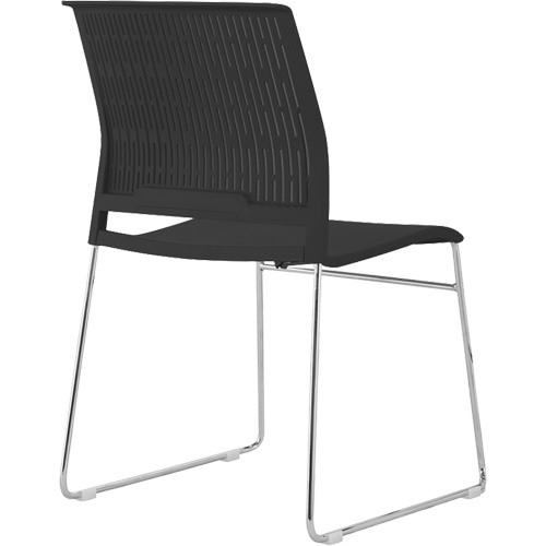 Stacking Chairs, Polypropylene, 32-3/8" High, 250 lbs. Capacity, Black Oxford Builders Supplies Inc