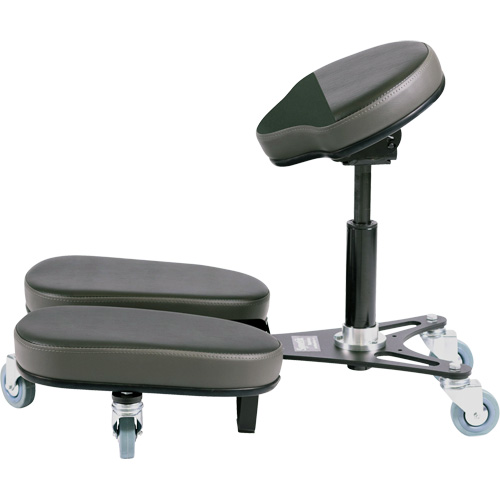 STAG4 Adjustable Kneeling Chair, Vinyl, Black/Grey Oxford Builders Supplies Inc