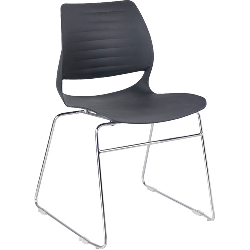 Stacking Chairs, Polypropylene, 32" High, 250 lbs. Capacity, Black Oxford Builders Supplies Inc