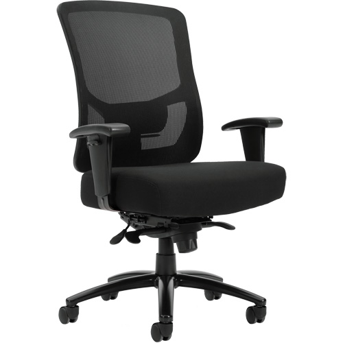 Chaise &agrave; dossier haut avec m&eacute;canisme &agrave; basculement synchronis&eacute; robuste Raven 400, Mailles, Noir, Capacit&eacute; 400 lb Oxford Builders Supplies Inc