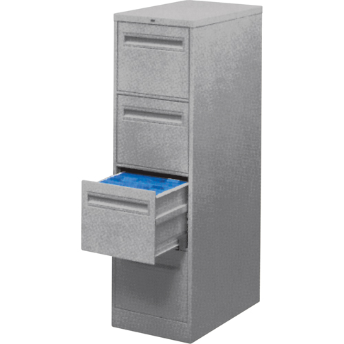 Vertical Filing Cabinet with Recessed Drawer Handles, 3 Drawers, 18.15" W x 26.56" D x 40" H, Grey Oxford Builders Supplies Inc