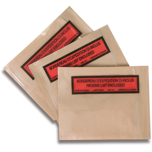 Packing List Envelopes, 5-1/2" L x 4-1/2" W Oxford Builders Supplies Inc