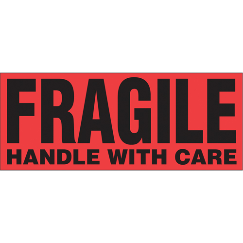 &eacute;tiquettes pour traitement sp&eacute;cial Fragile Handle with Care, 5" lo x 2" la, Noir/rouge Oxford Builders Supplies Inc