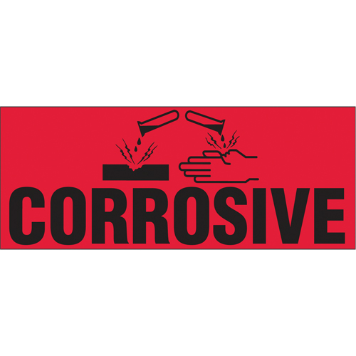 &eacute;tiquettes pour traitement sp&eacute;cial Corrosive, 5" lo x 2" la, Noir/rouge Oxford Builders Supplies Inc