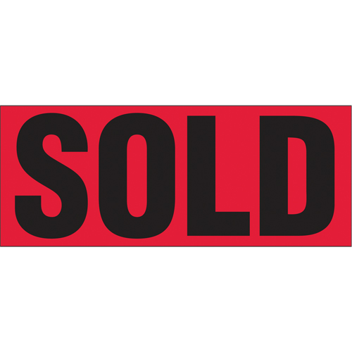 &eacute;tiquettes pour traitement sp&eacute;cial Sold, 5" lo x 2" la, Noir/rouge Oxford Builders Supplies Inc