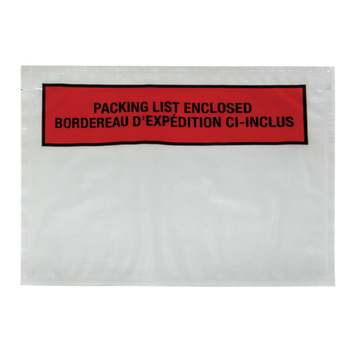 Pochette pour bordereau d'exp&eacute;dition, 7" lo x 5-1/2" la, Style Insertion par l'arri&egrave;re Oxford Builders Supplies Inc
