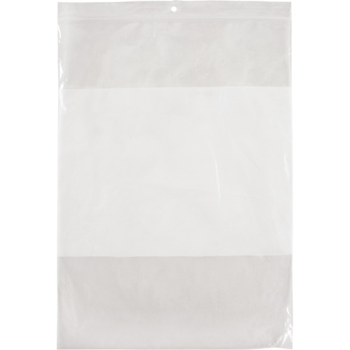 Sacs en poly avec espace inscriptible blanc, Refermable, 12" x 9", 2 mils Oxford Builders Supplies Inc