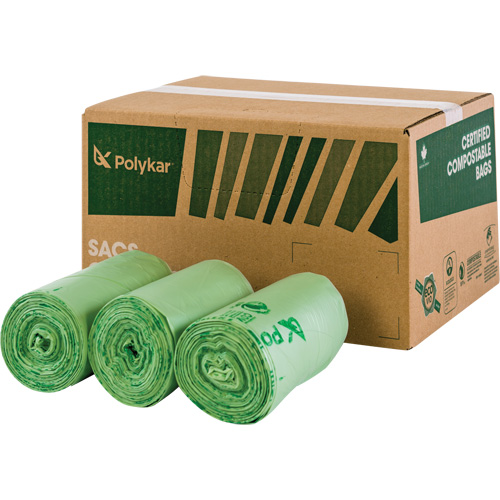 Sacs certifi&eacute;s compostables, R&eacute;gulier, 60" lo x 48" la, Transparent, Capacit&eacute; de 245 L (65 gal.) Oxford Builders Supplies Inc
