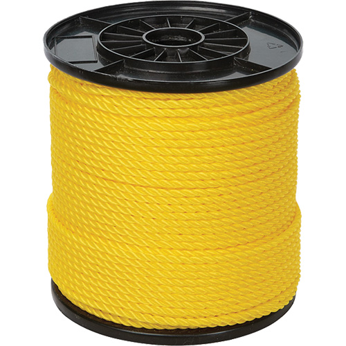 1/4" Yellow Twisted 3-Strand Rope, Polypropylene, 550' Oxford Builders Supplies Inc