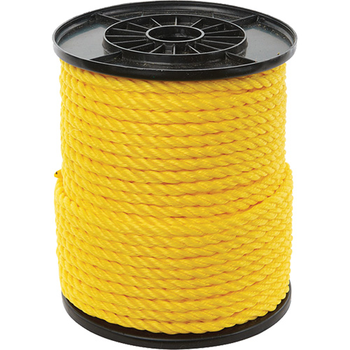 3/8" Yellow Twisted 3-Strand Rope, Polypropylene, 250' Oxford Builders Supplies Inc