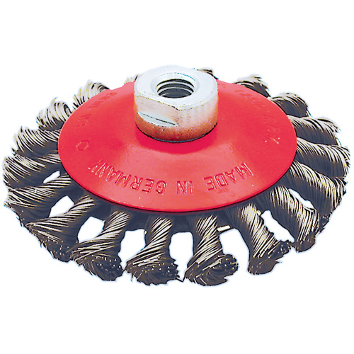 BK4520T Knot Twisted Conical Wheel, 4-1/2" Dia., 0.02" Fill, 5/8"-11 Arbor Oxford Builders Supplies Inc