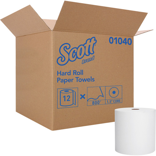 Serviettes en rouleaux durs Essential de Scott, 1 pli, Standard, 800' lo Oxford Builders Supplies Inc