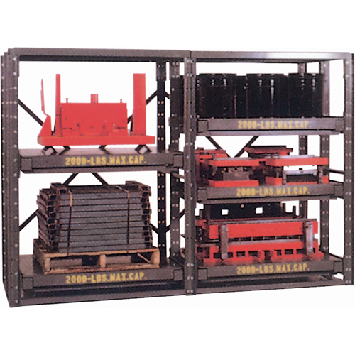E-Z Glide Shelving, Steel, Roll Out, 2000 lbs. Capacity, 48" W x 62.5" H x 36" D Oxford Builders Supplies Inc