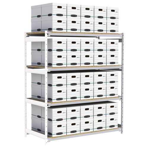 &eacute;tag&egrave;re-classeur de grande largeur, Acier, 4 Tablettes, 72" la x 32" p x 84" h, Ensemble Ajout Oxford Builders Supplies Inc