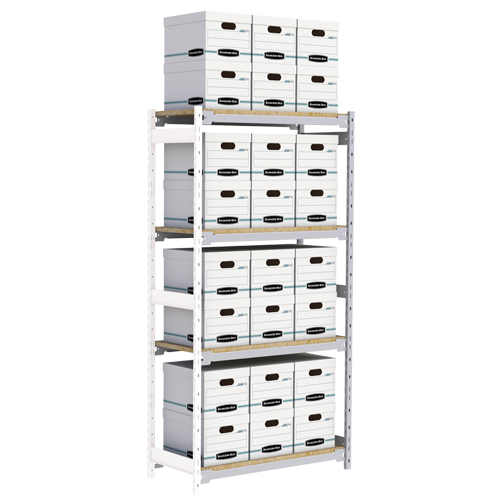 &eacute;tag&egrave;re-classeur de grande largeur, Acier, 4 Tablettes, 42" la x 18" p x 84" h, Ensemble Ajout Oxford Builders Supplies Inc