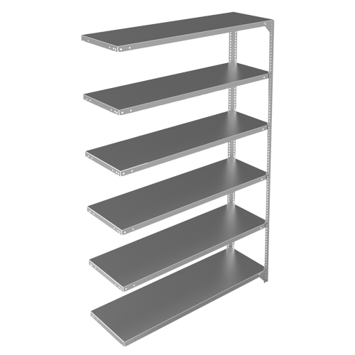 Shelving Unit, Galvanized Steel, Slotted Angle, 300 lbs. Capacity, 48" W x 72" H x 15" D Oxford Builders Supplies Inc