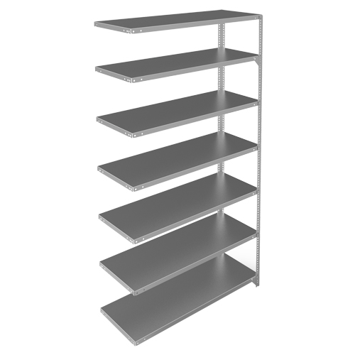 Shelving Unit, Galvanized Steel, Slotted Angle, 275 lbs. Capacity, 48" W x 84" H x 18" D Oxford Builders Supplies Inc