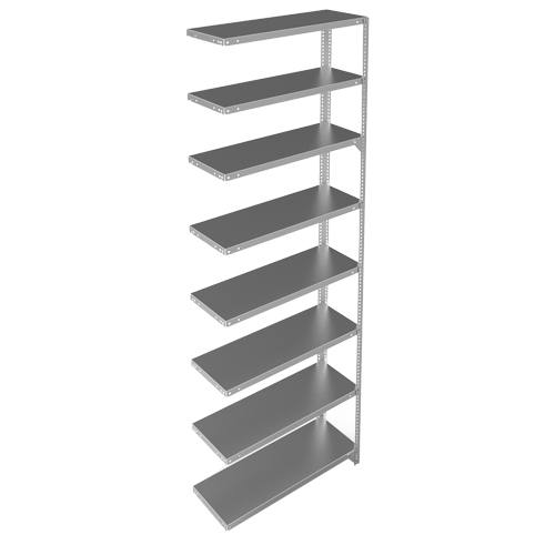 Shelving Unit, Galvanized Steel, Slotted Angle, 400 lbs. Capacity, 36" W x 96" H x 15" D Oxford Builders Supplies Inc