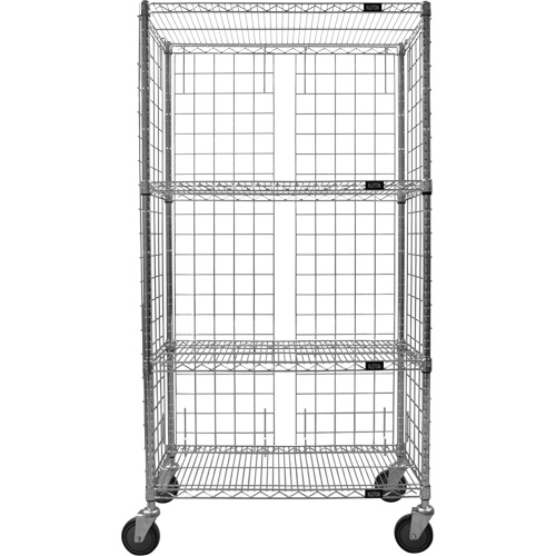 Chariot ferm&eacute; en treillis m&eacute;tallique, Chrom&eacute;, 36" x 69" x 18", Capacit&eacute; 800 lb Oxford Builders Supplies Inc